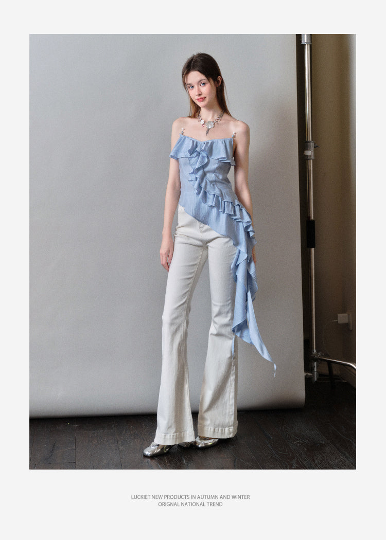 High Waist Slim Fit Flared Pants