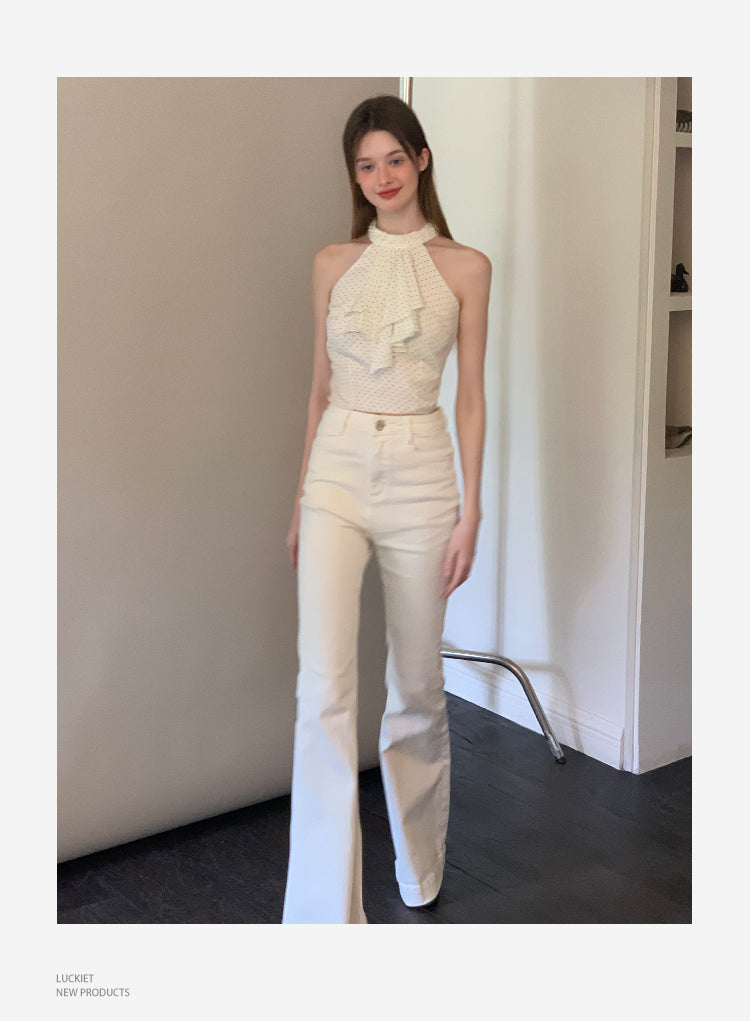 High Waist Slim Fit Flared Pants