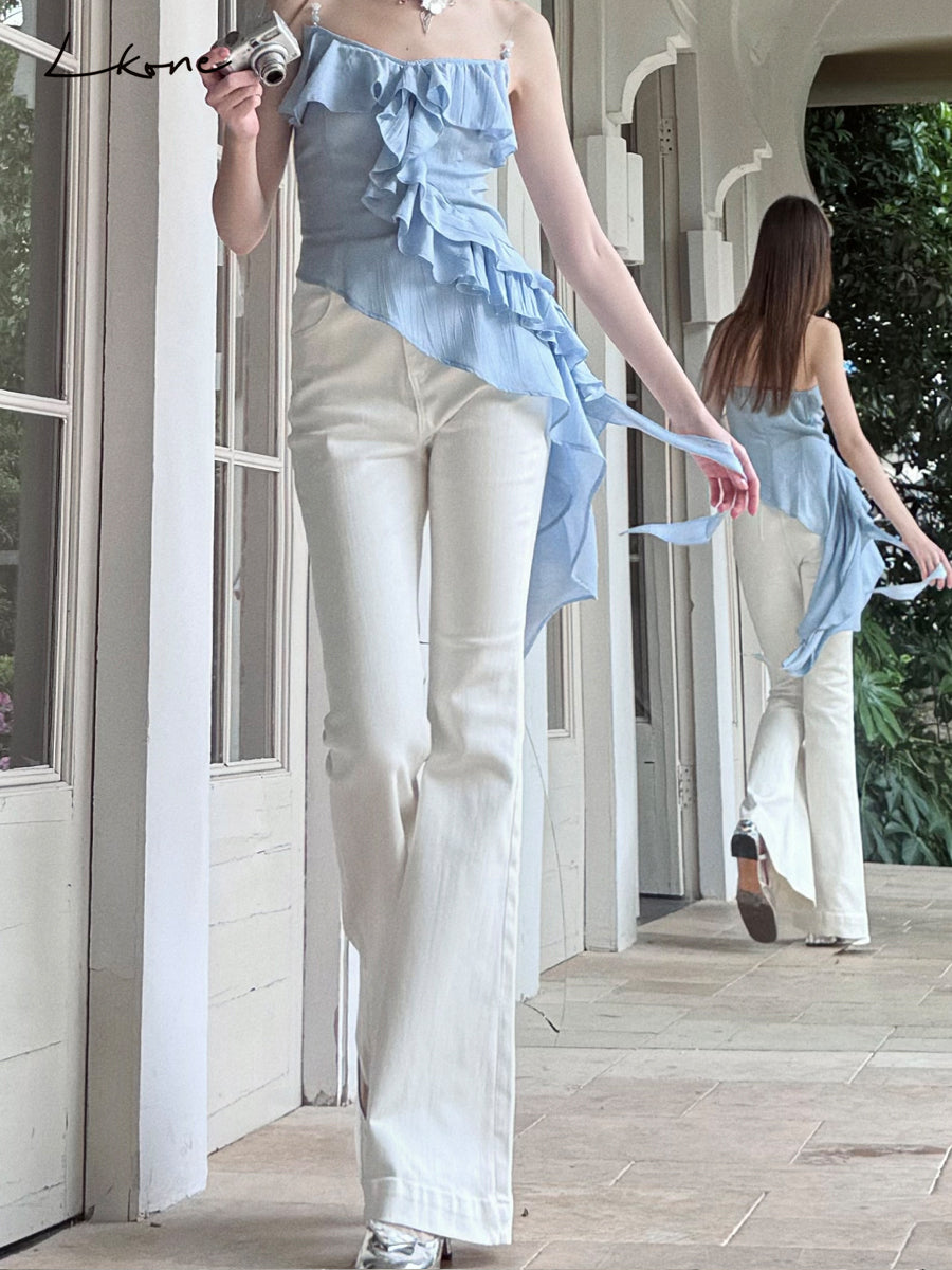 High Waist Slim Fit Flared Pants