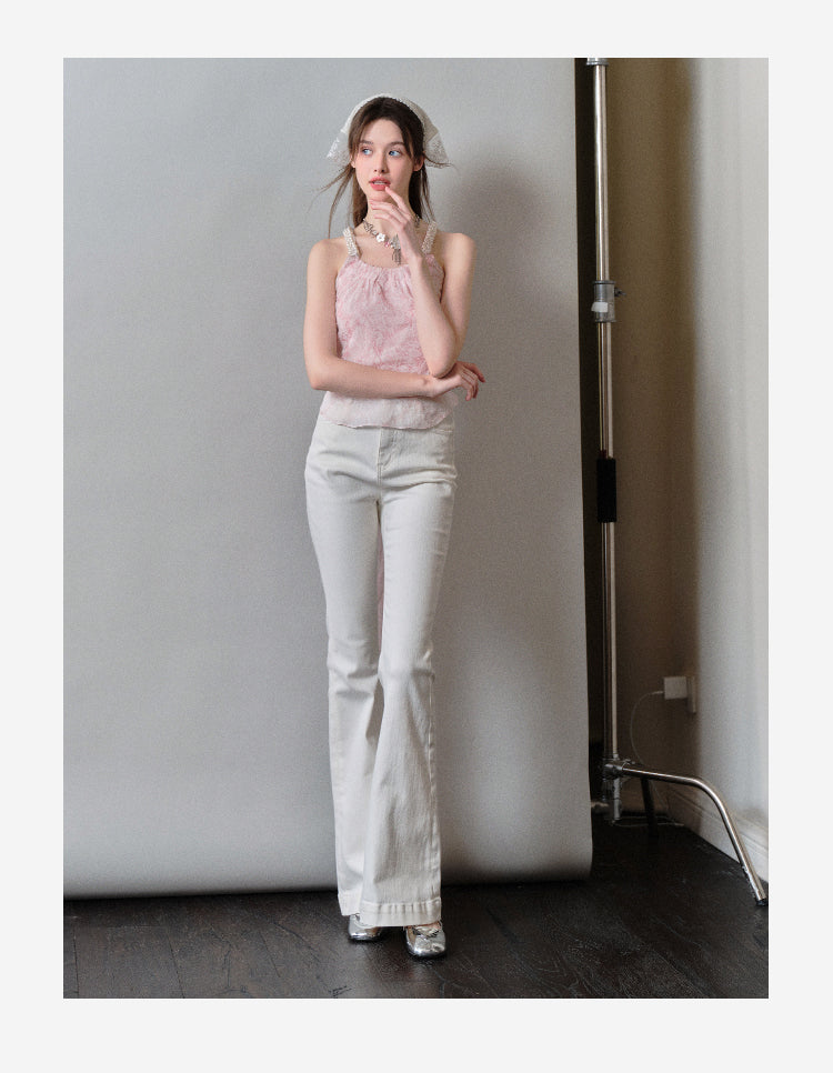 High Waist Slim Fit Flared Pants