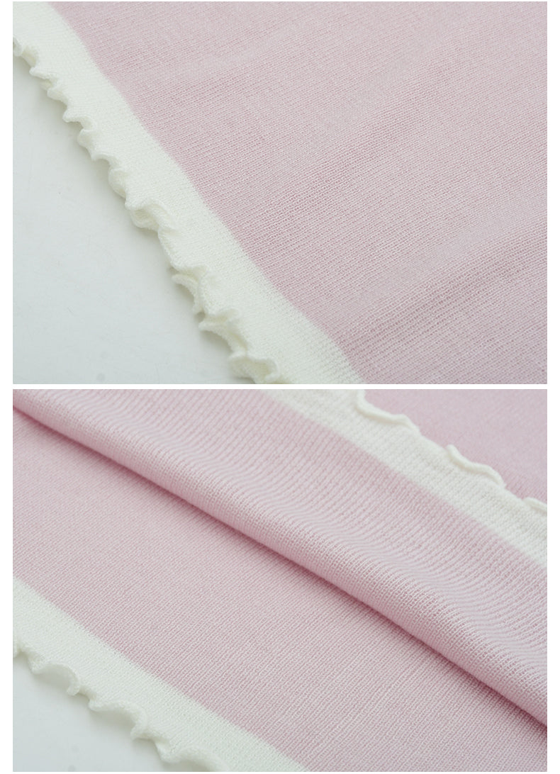 Lettuce Edge Layered Sheer Knit Top