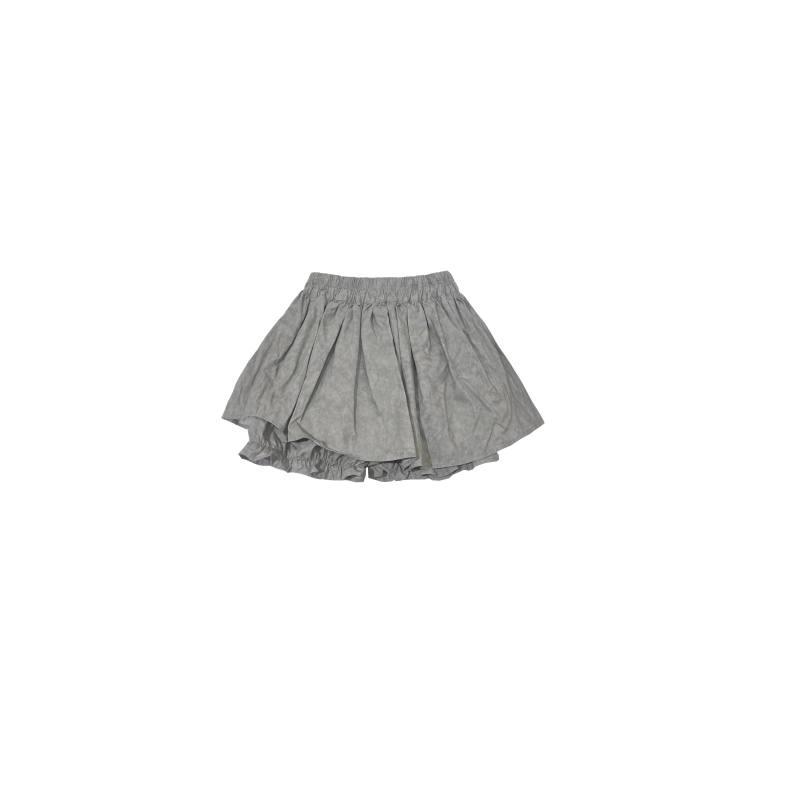 Layered Flare Skirt Pants In Washed Cotton