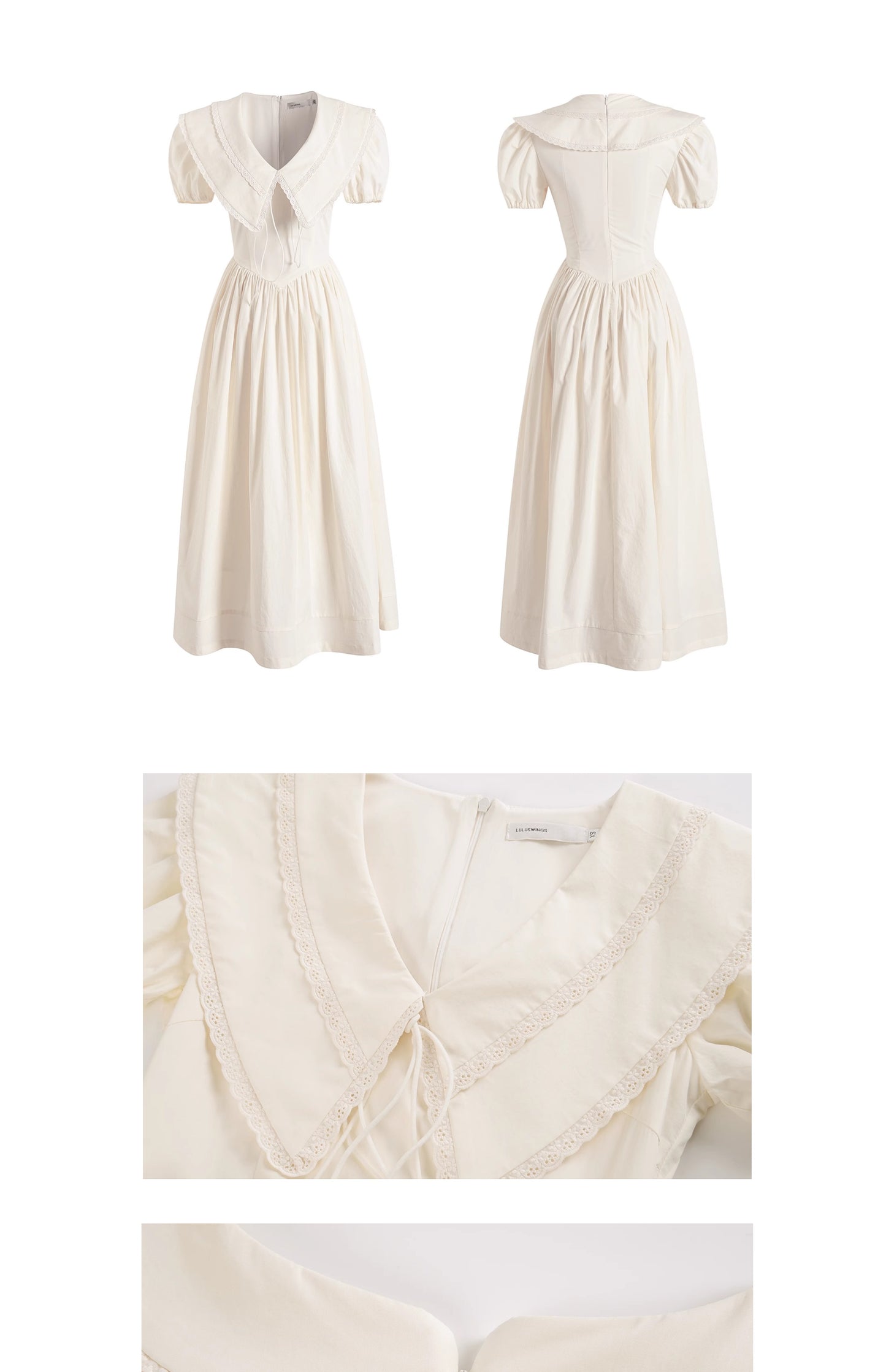 Statement Collar Puff Sleeve Dress