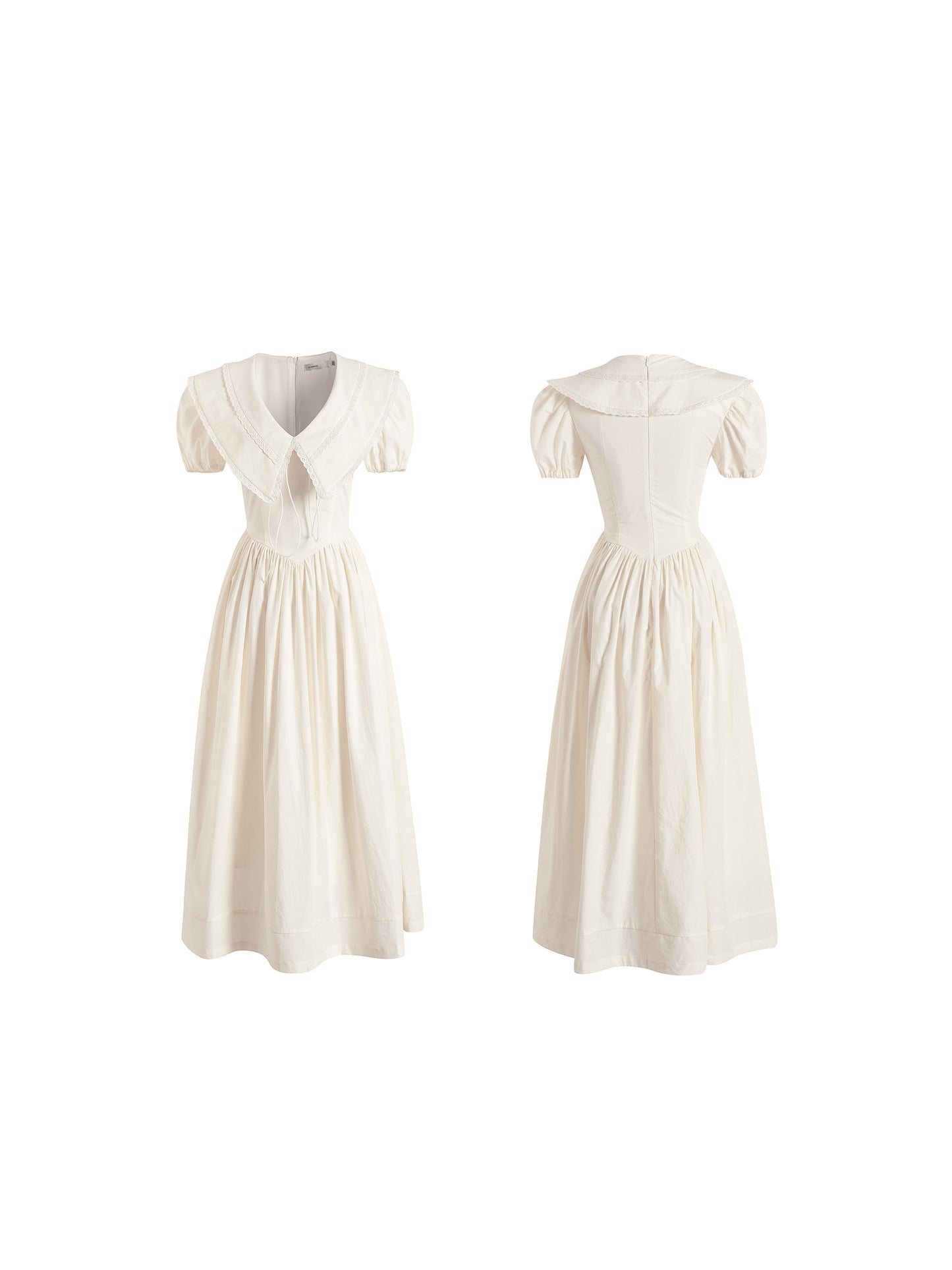 Statement Collar Puff Sleeve Dress