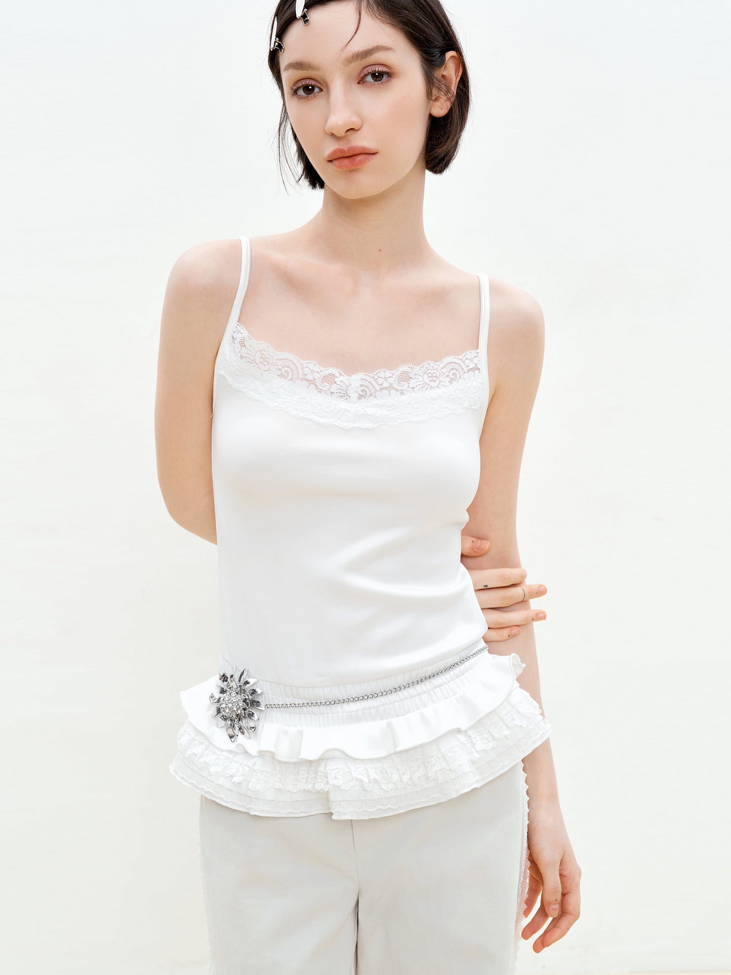 Ruffled Hem Camisole Top
