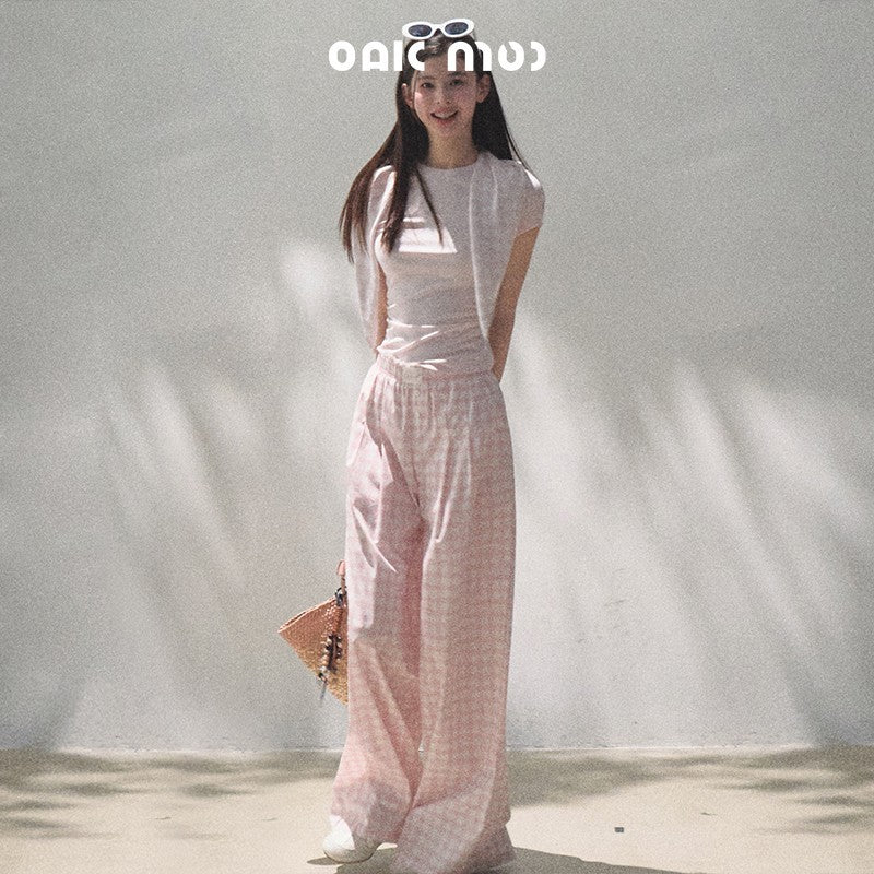 Gingham Bustier Cami Top & Matching Pants