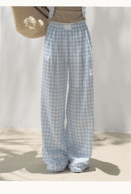 Gingham Bustier Cami Top & Matching Pants