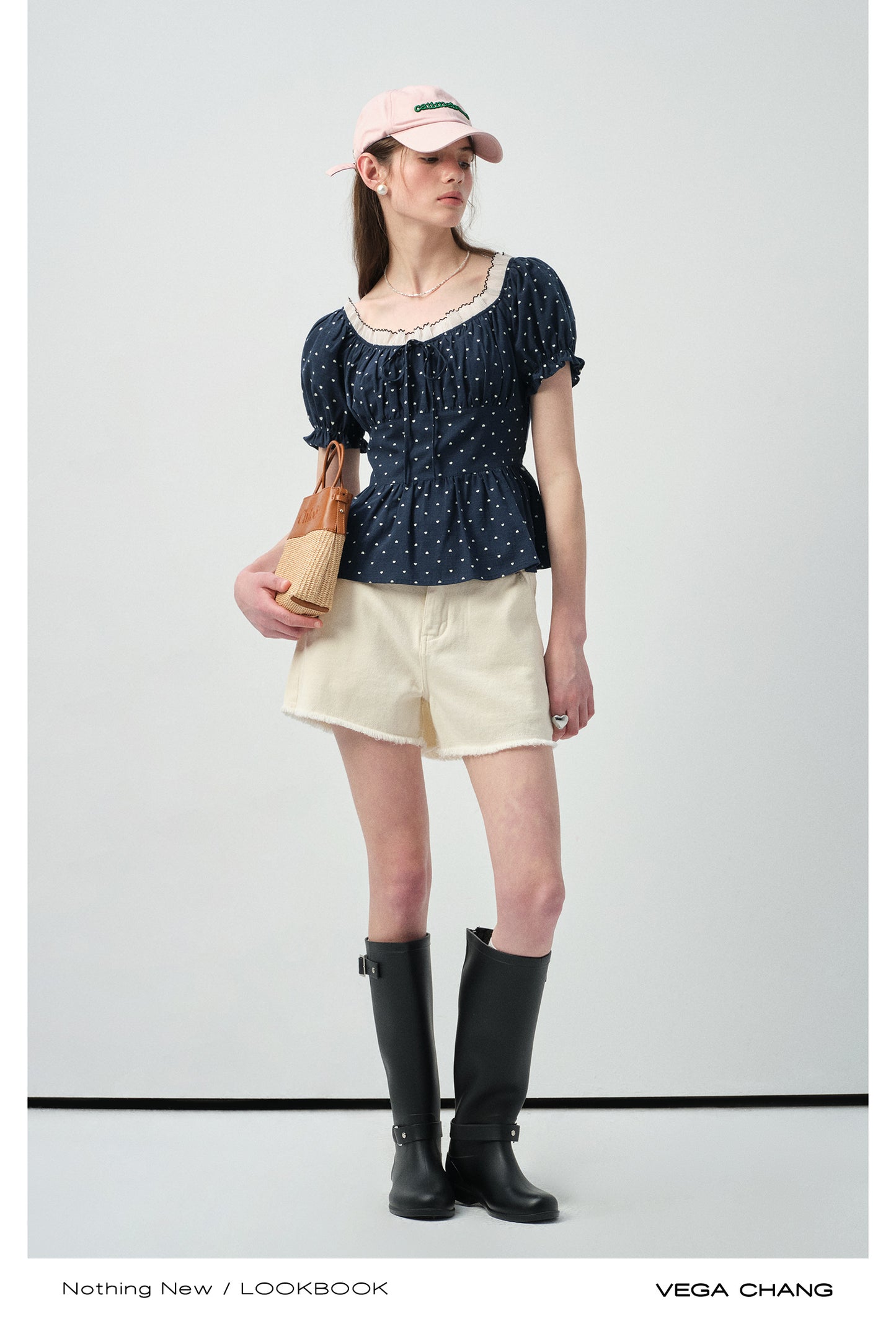 Smocked Polka Dot Blouse With Puff Sleeves