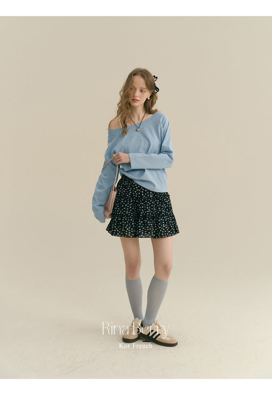 Floral Tiered Mini Chiffon Skirt