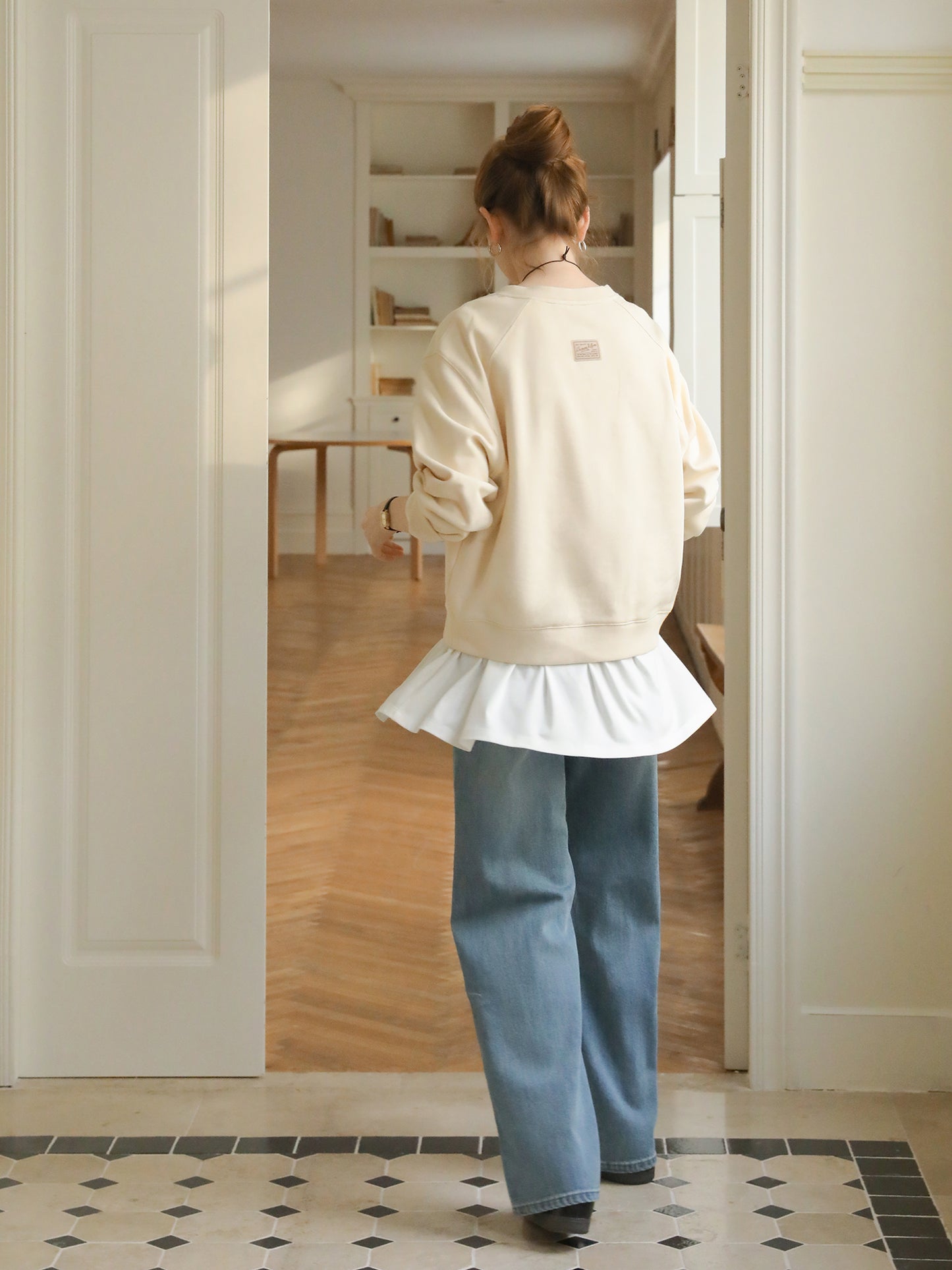 Cotton V-Neck Sweatshirt