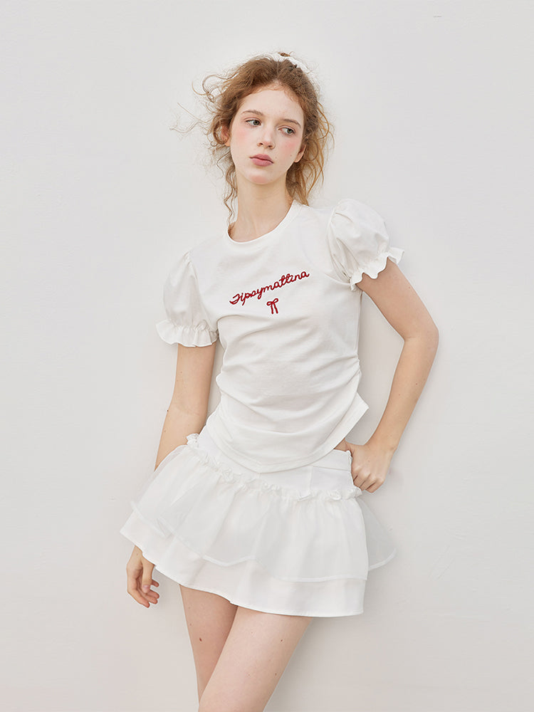Ruffled Tiered Mini Skirt In Two Variations