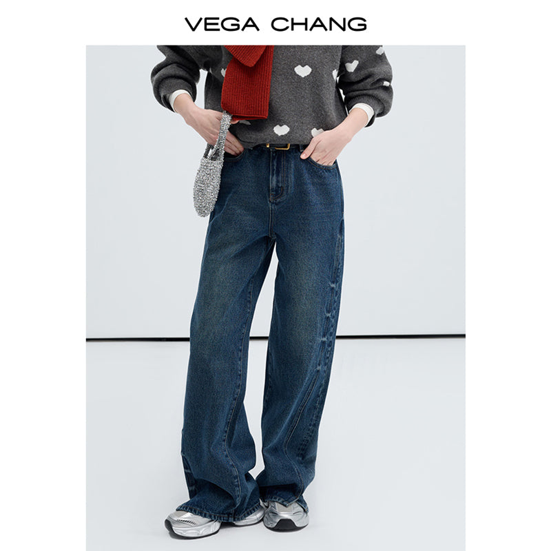 Straight Jeans With Slits And Two Lining Options