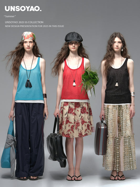 Linen Blend Layered Sleeveless Top