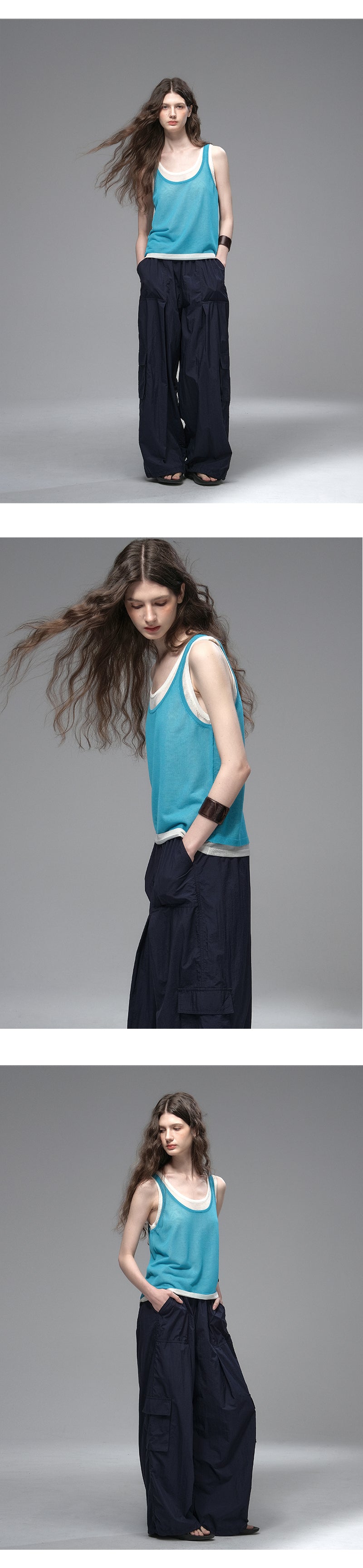 Linen Blend Layered Sleeveless Top