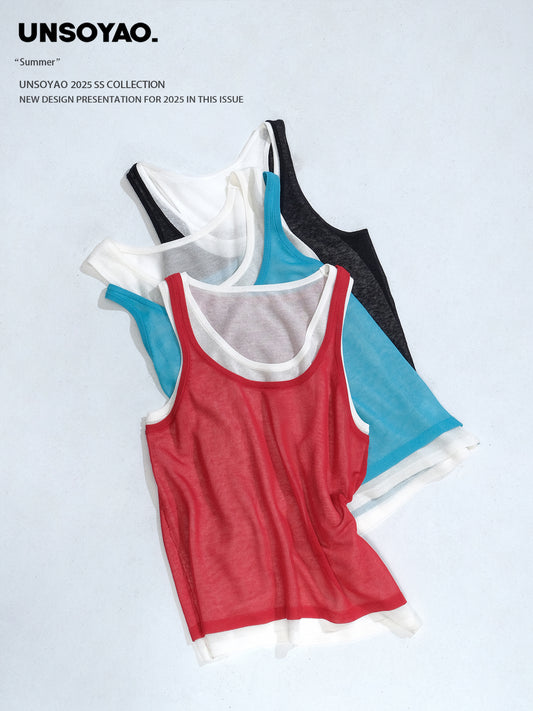 Linen Blend Layered Sleeveless Top