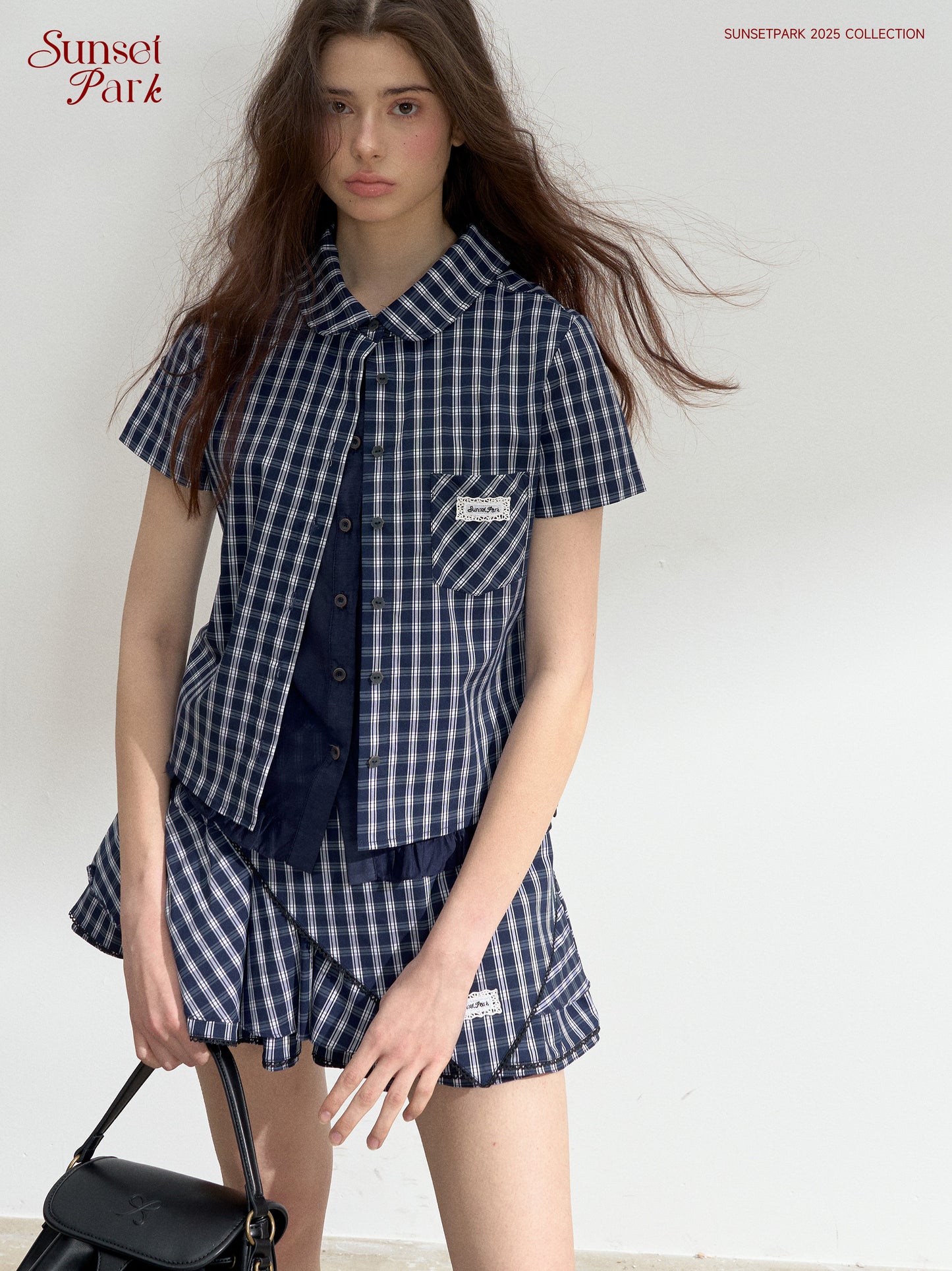 Multi-Layer Plaid Puffy Skirt With Triangle Scarf