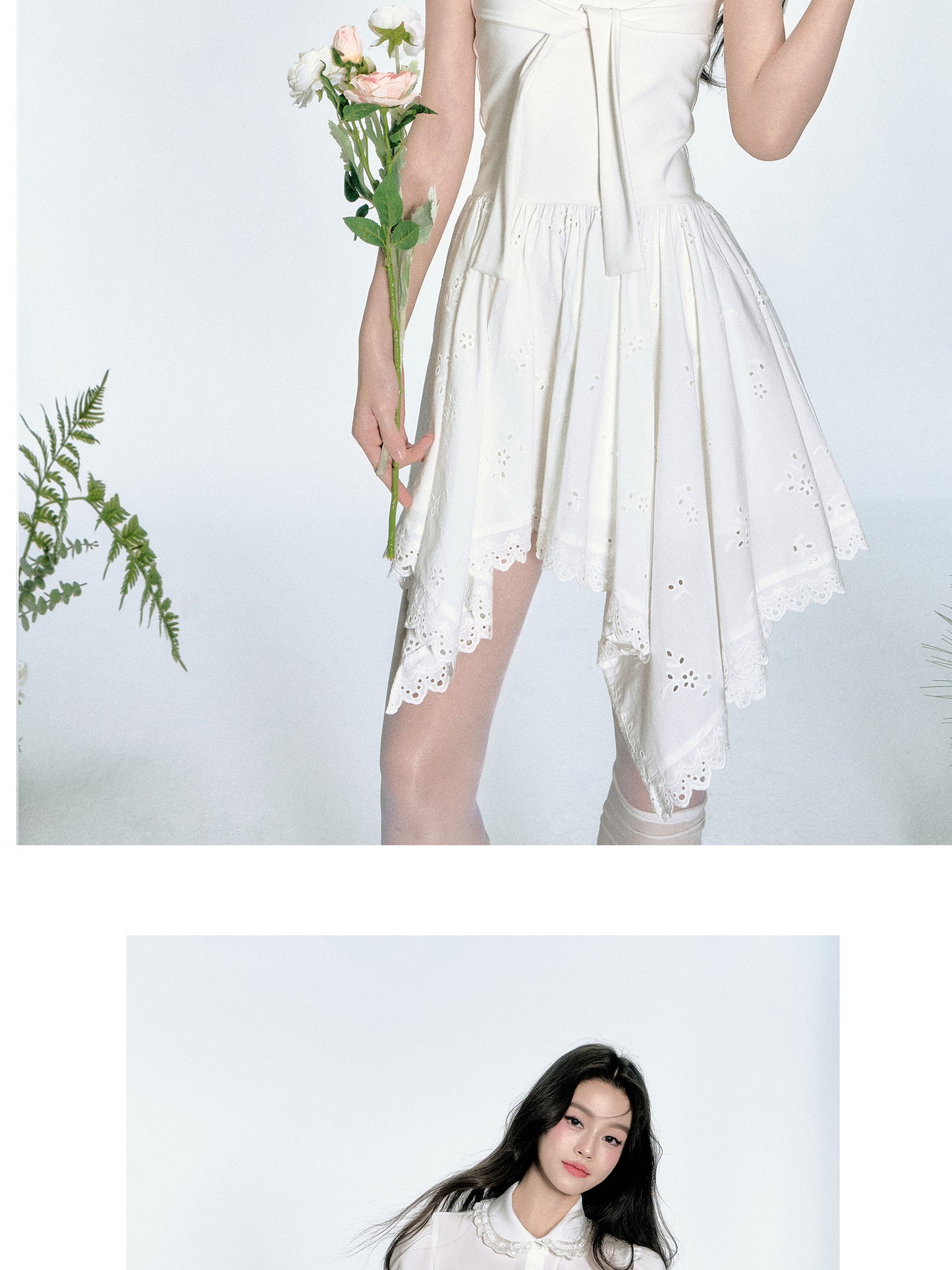 Asymmetric Hem Lace Tube Dress