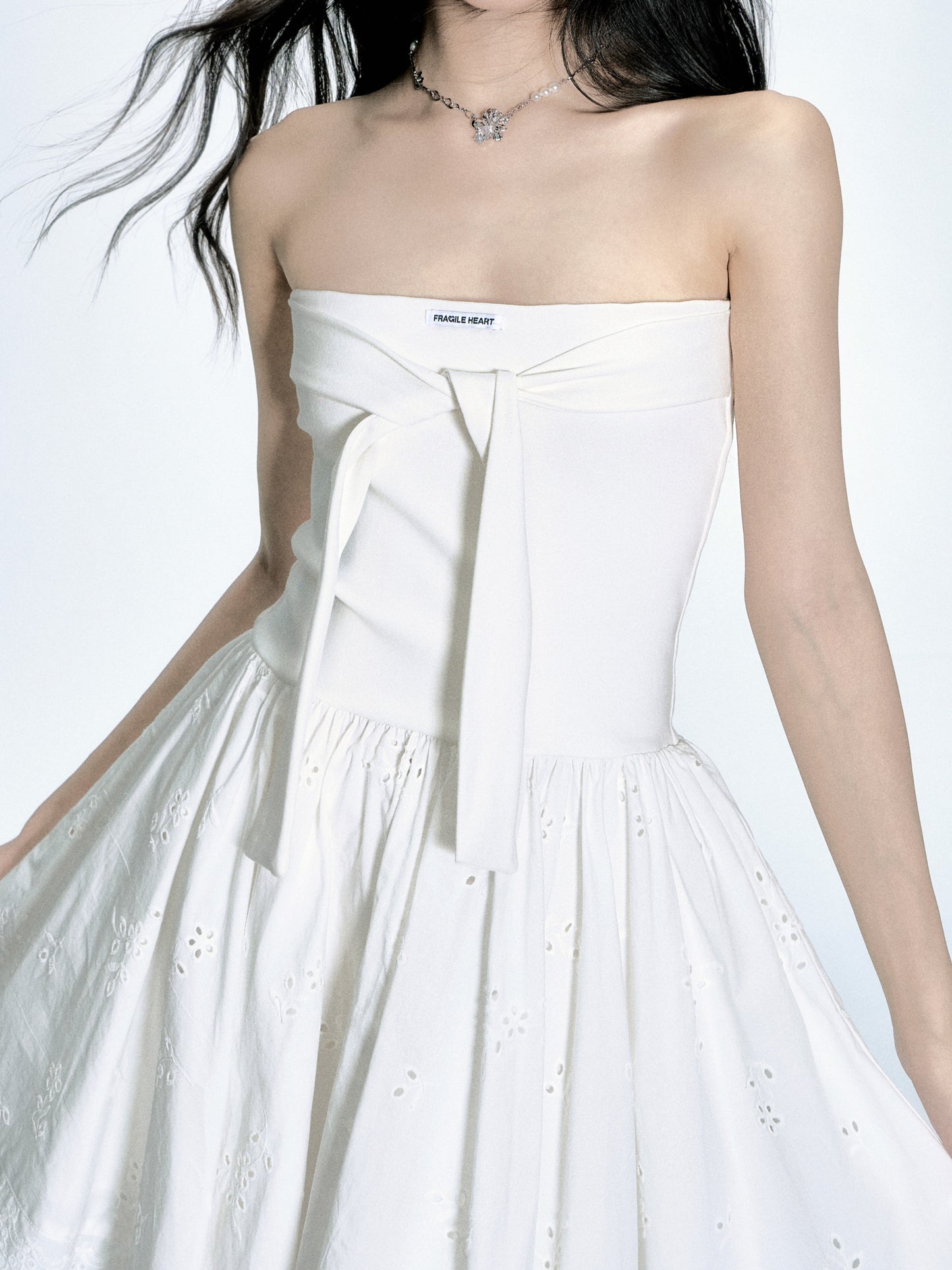 Asymmetric Hem Lace Tube Dress