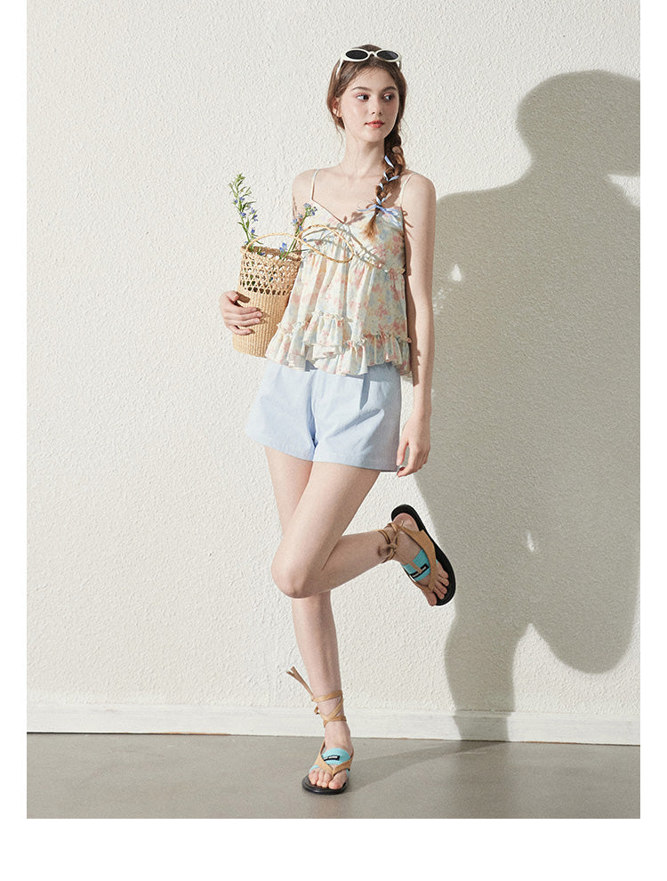 Heart Pocket A-Line Casual Shorts