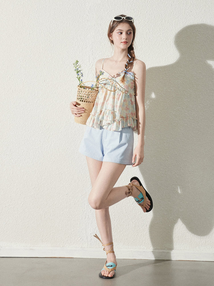 Heart Pocket A-Line Casual Shorts