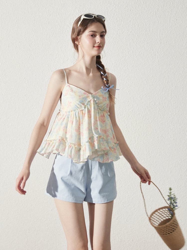 Heart Pocket A-Line Casual Shorts