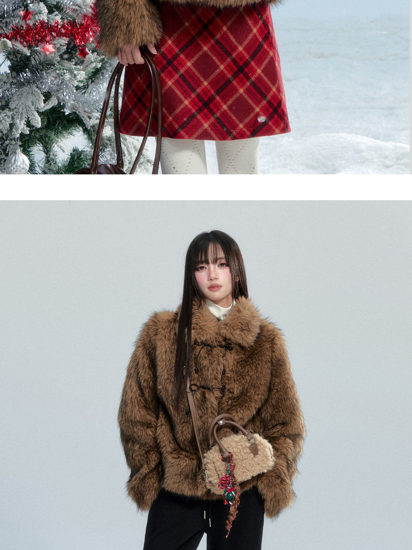 Faux Fur Teddy Bear Jacket With Toggle Closure