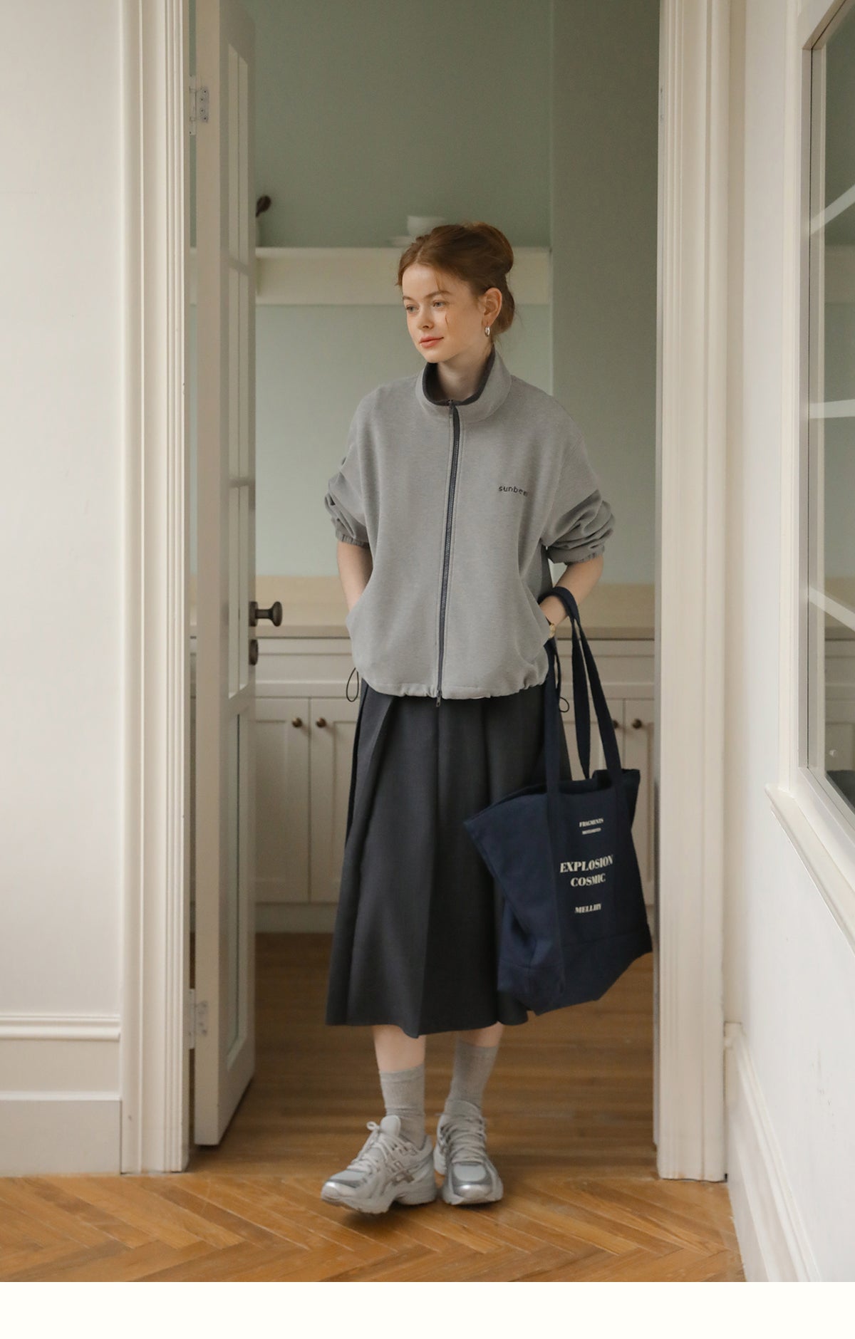 Stand Collar Zip-Up Sweat Top