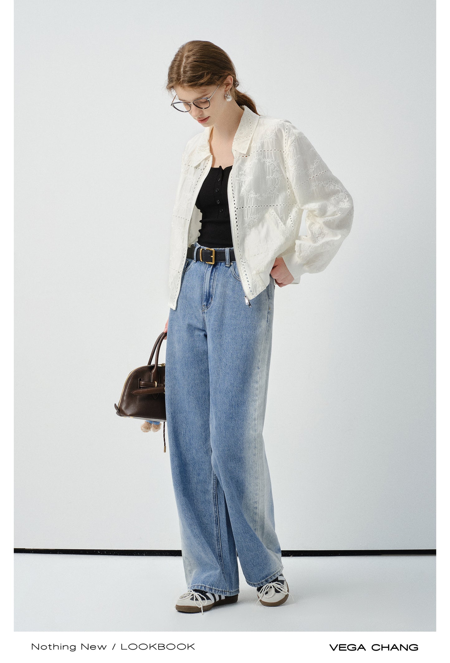 Floral Embroidered Zip-Up Jacket