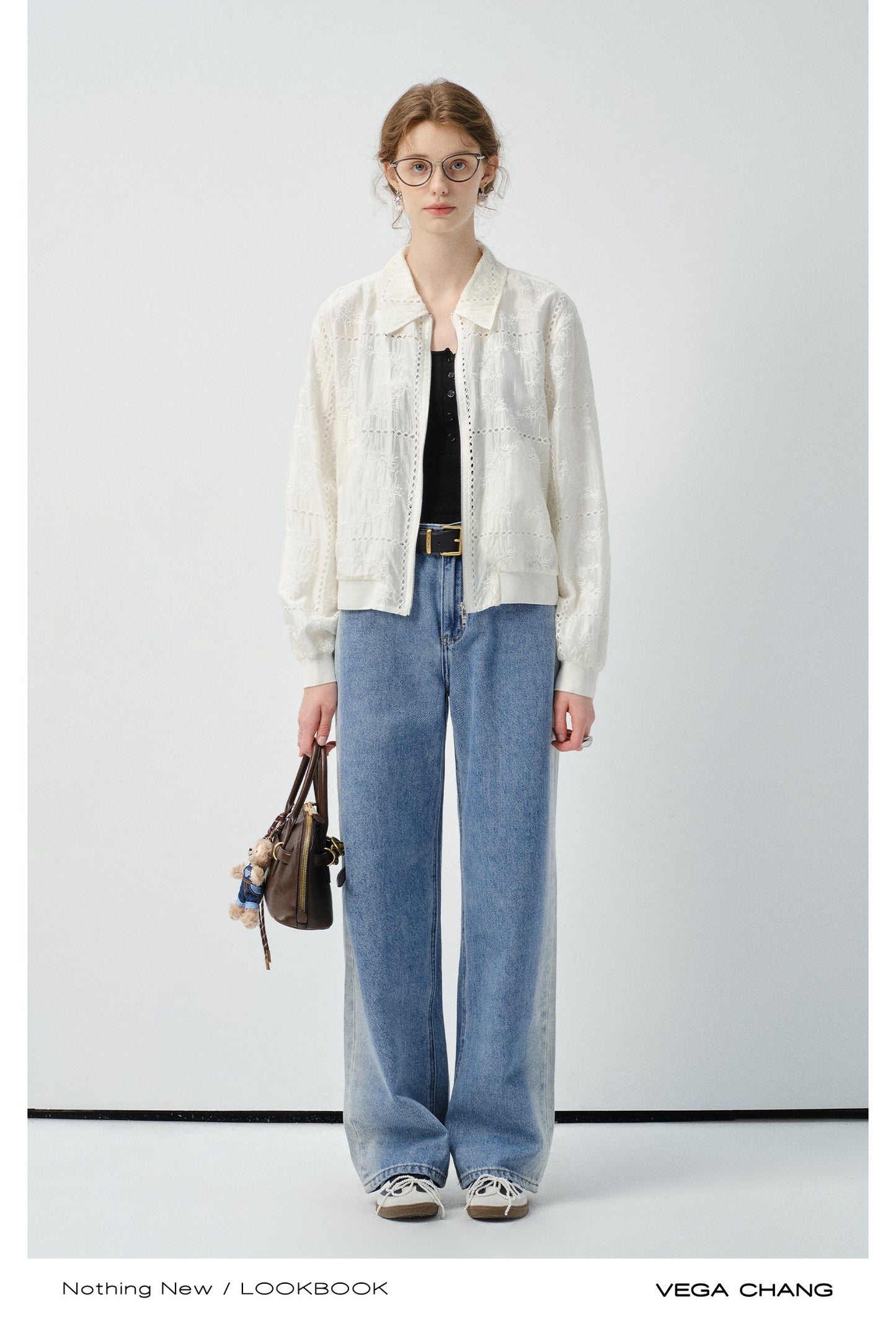 Floral Embroidered Zip-Up Jacket