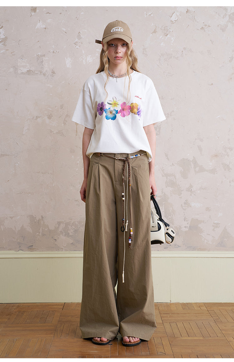 Cotton T-Shirt With Flower Print