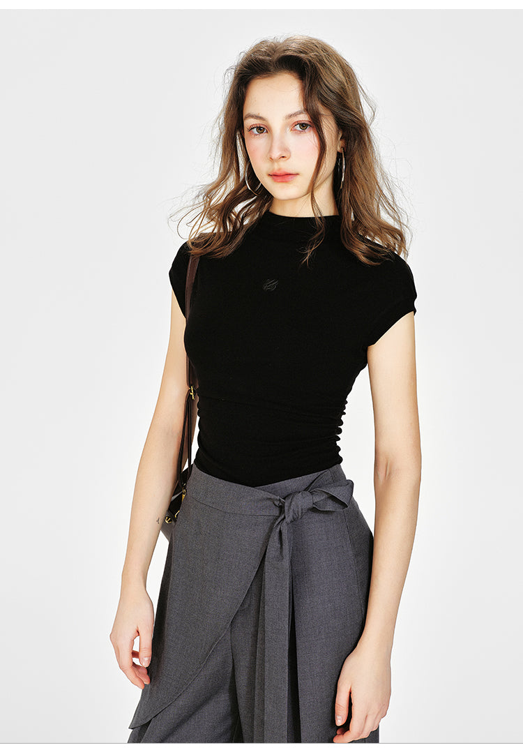 Asymmetrical Overlay Wide-Leg Pants