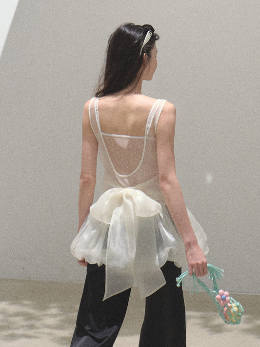 Sheer Organza Sleeveless Bubble Dress