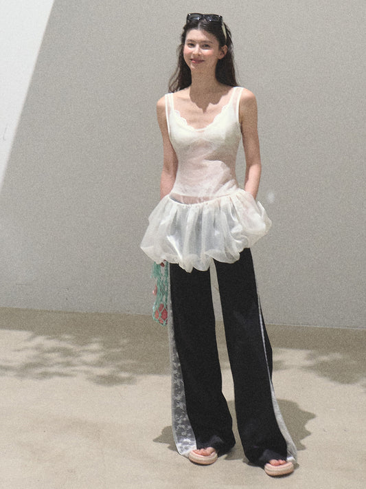 Sheer Organza Sleeveless Bubble Dress