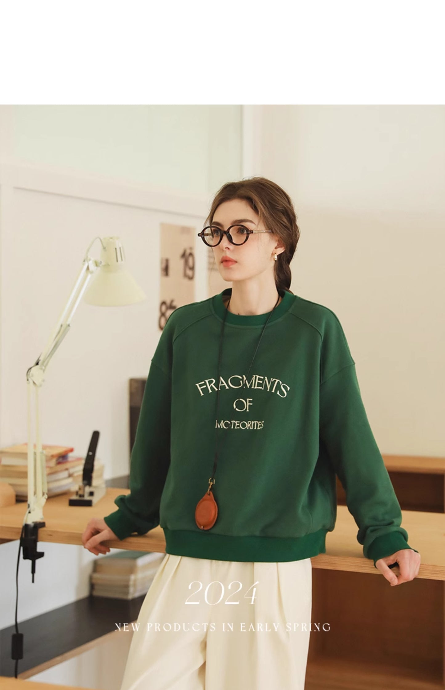 Relaxed Fit Letter Embroidery Sweatshirt