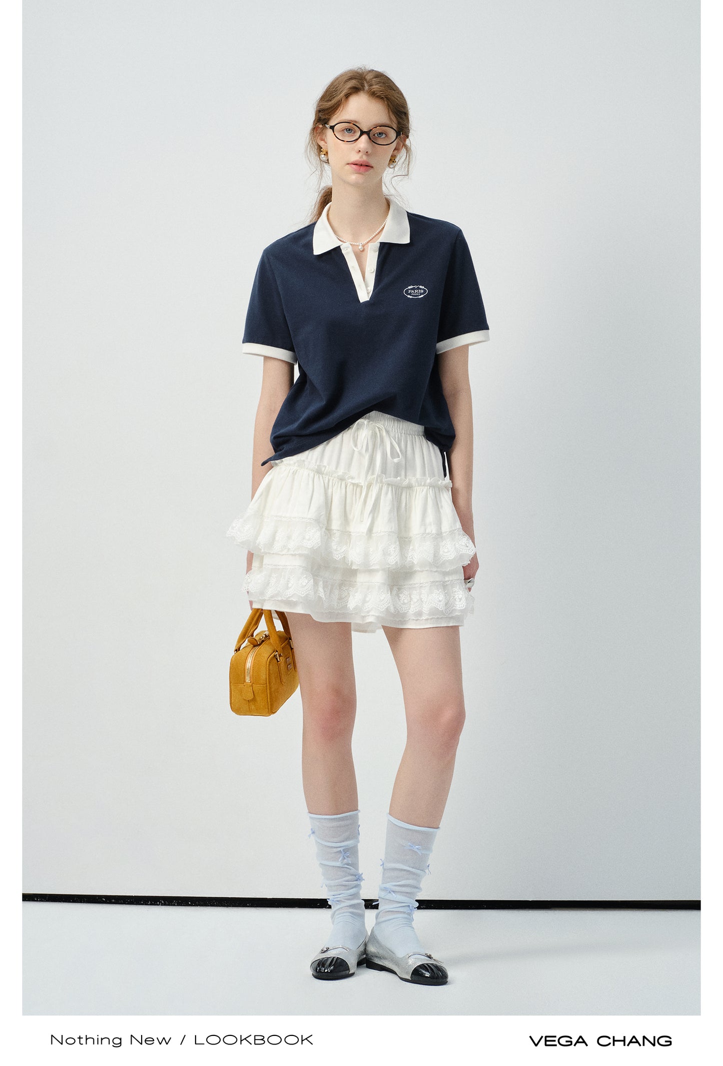 Embroidered Contrast Color Cotton Polo Shirt