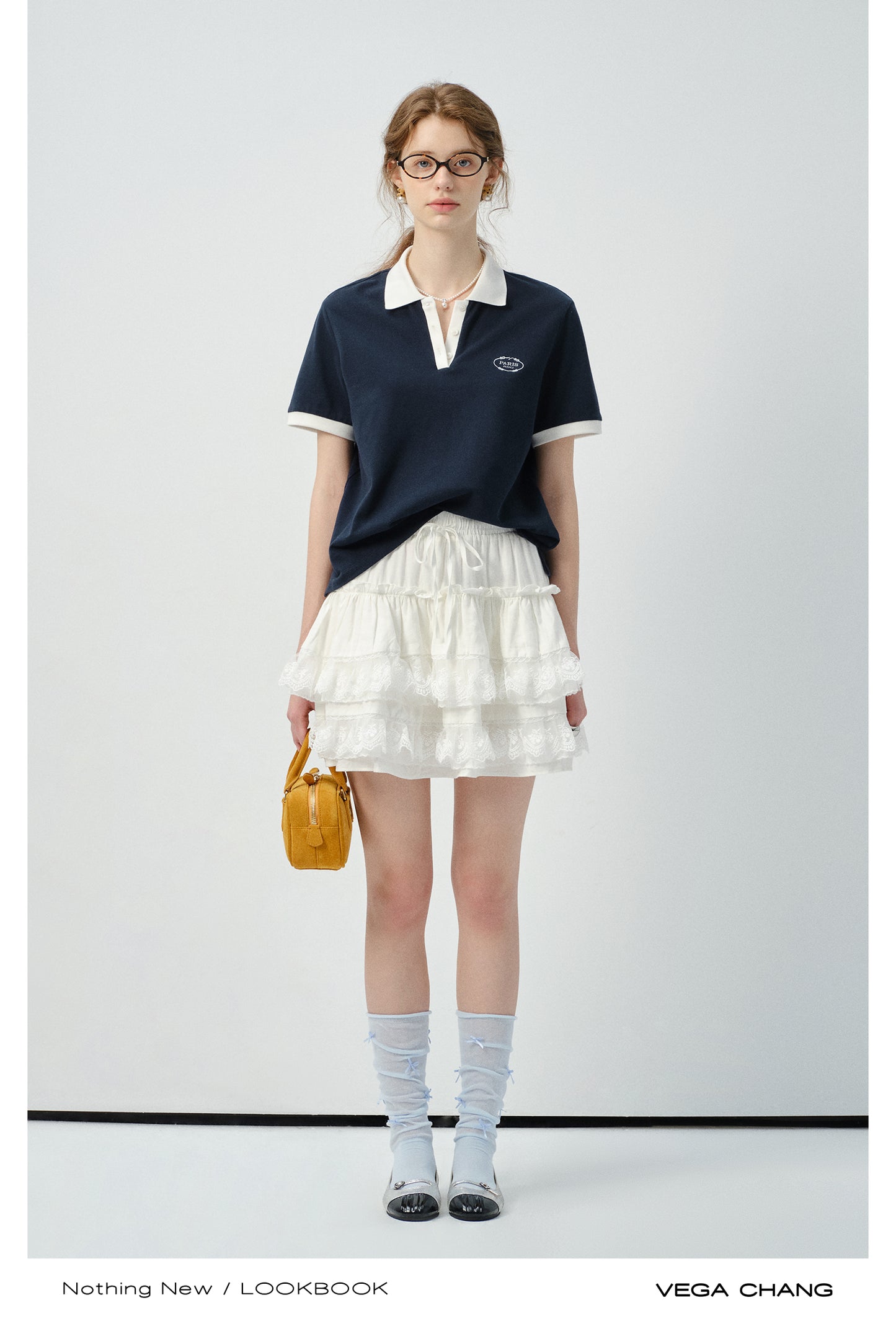 Embroidered Contrast Color Cotton Polo Shirt