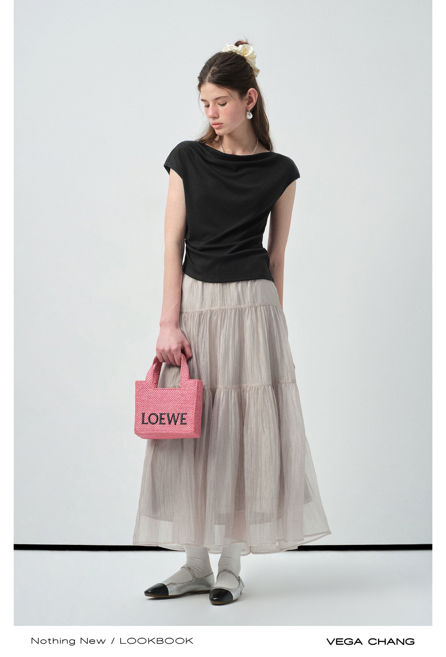 Textured Sheer Tiered Maxi Skirt