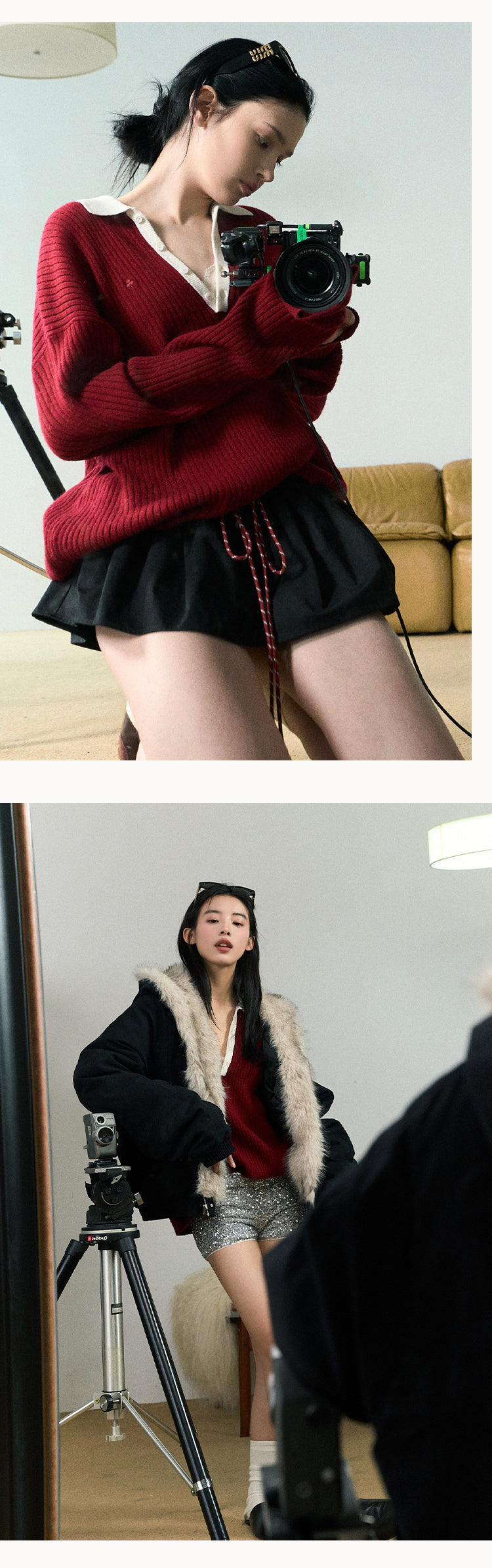 Oversized Rib-Knit Wool-Blend Polo Sweater