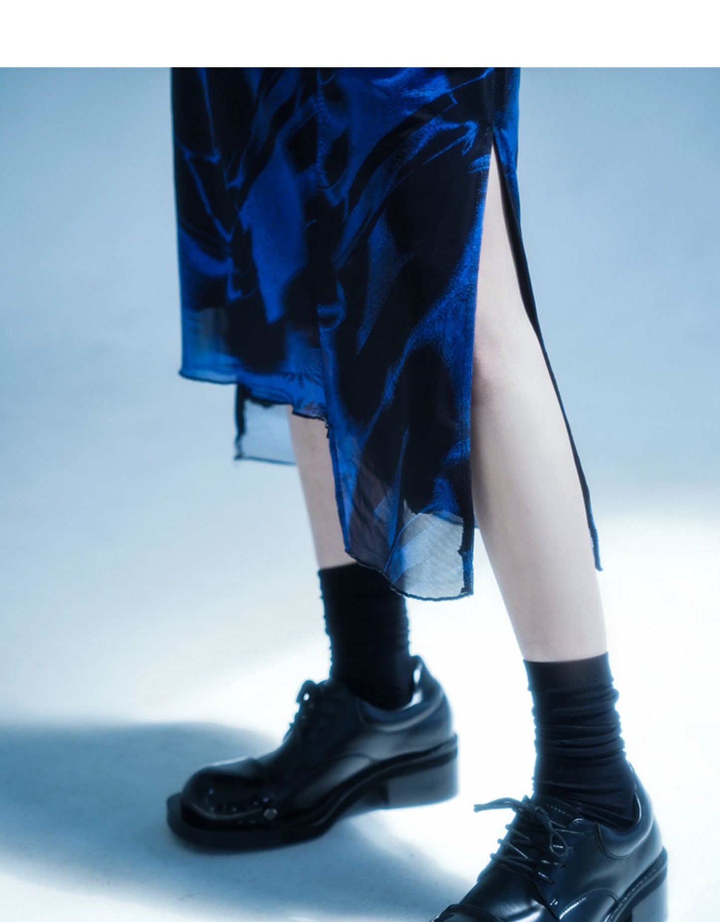 Ruched Printed Dress With Asymmetric Chain Detail Strap