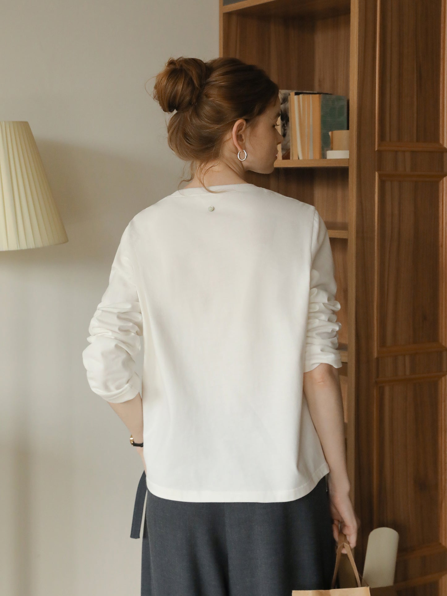 Long-Sleeve T-Shirt With Letter Embroidery