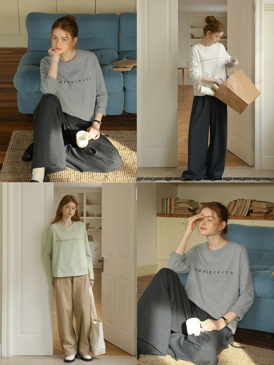 Long-Sleeve T-Shirt With Letter Embroidery