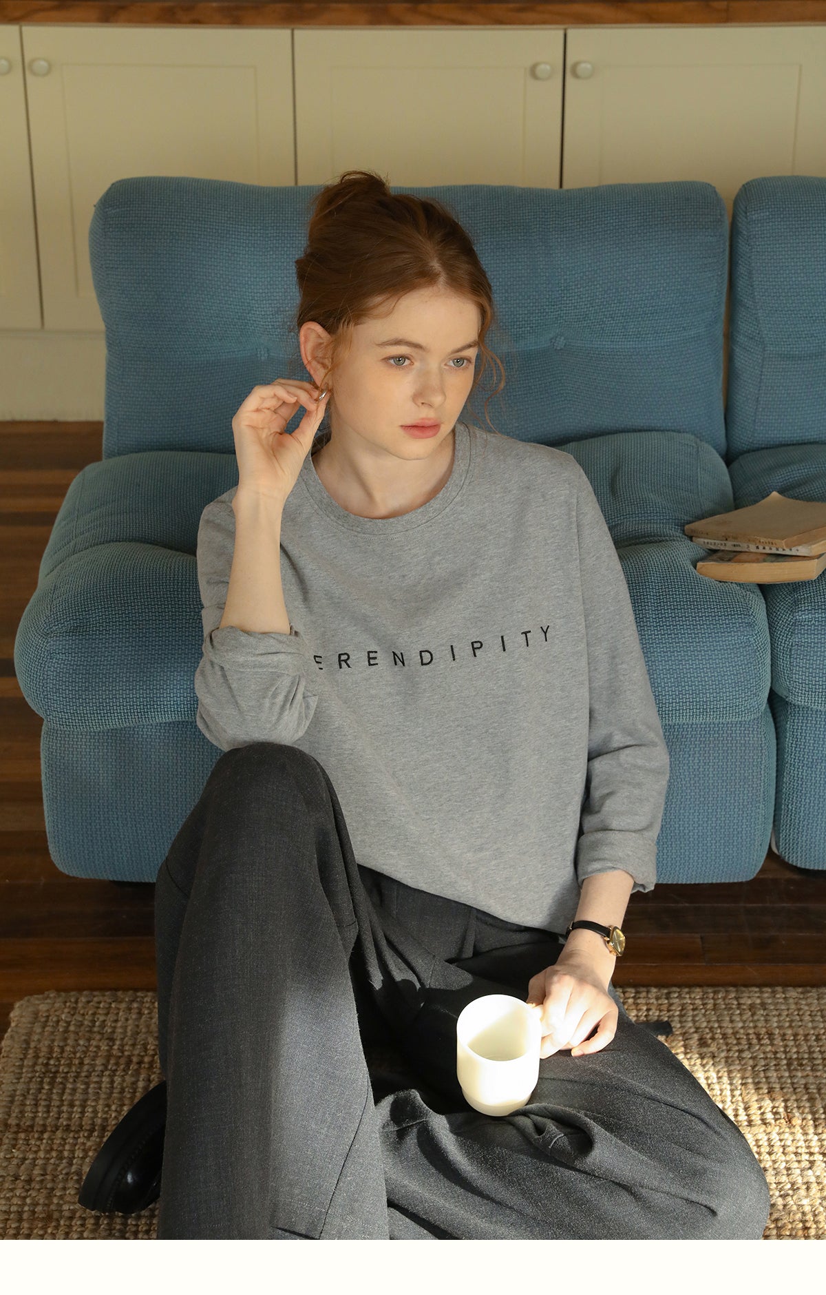 Long-Sleeve T-Shirt With Letter Embroidery