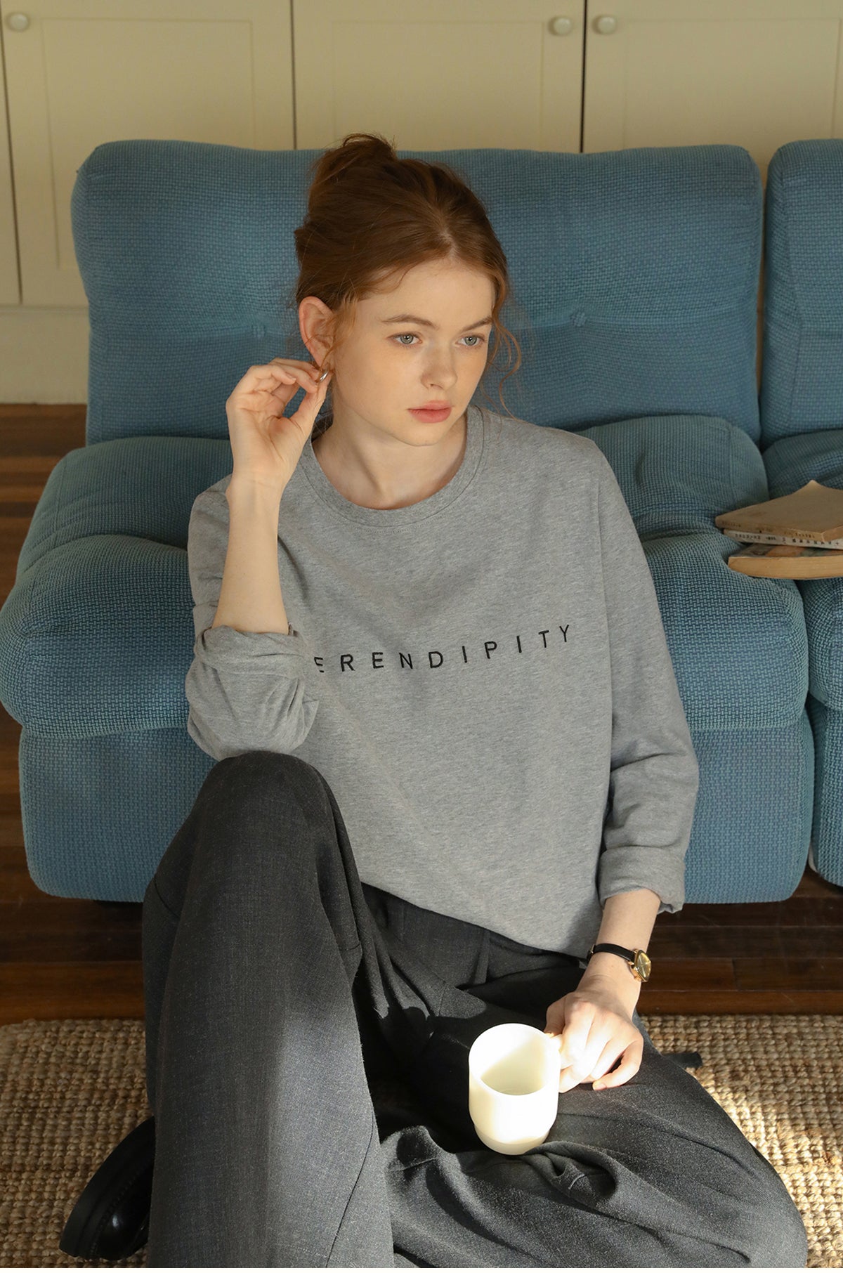 Long-Sleeve T-Shirt With Letter Embroidery