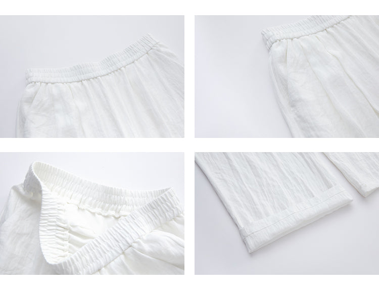 Crinkled High-Rise Relaxed Pants