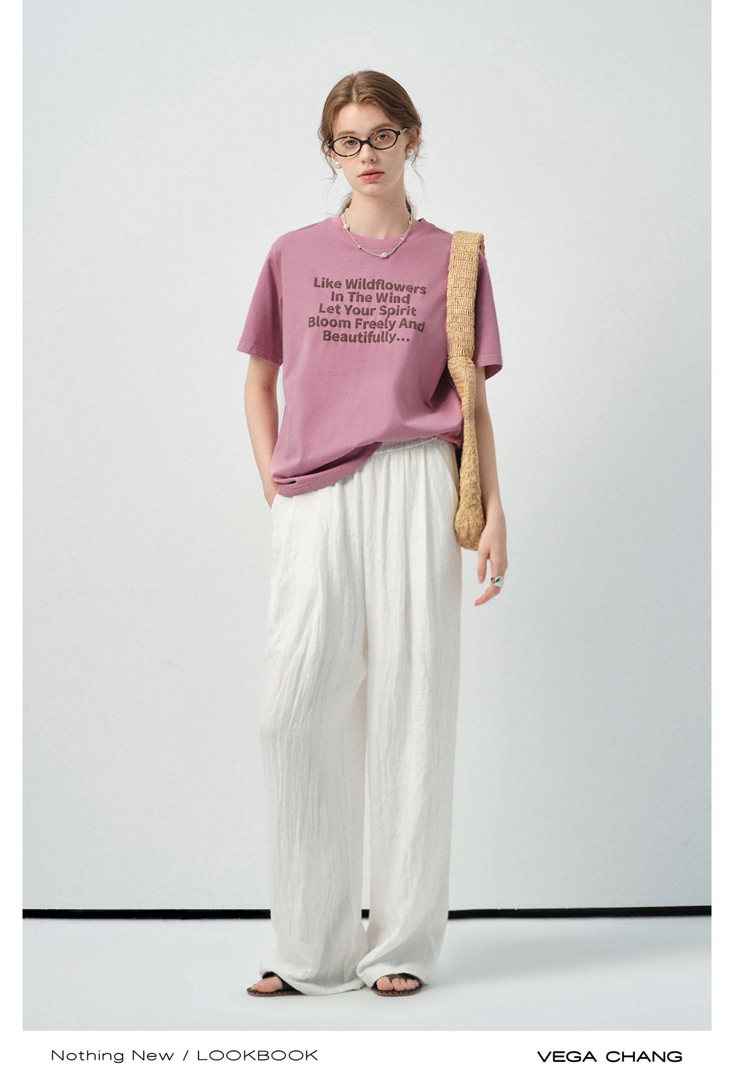 Crinkled High-Rise Relaxed Pants