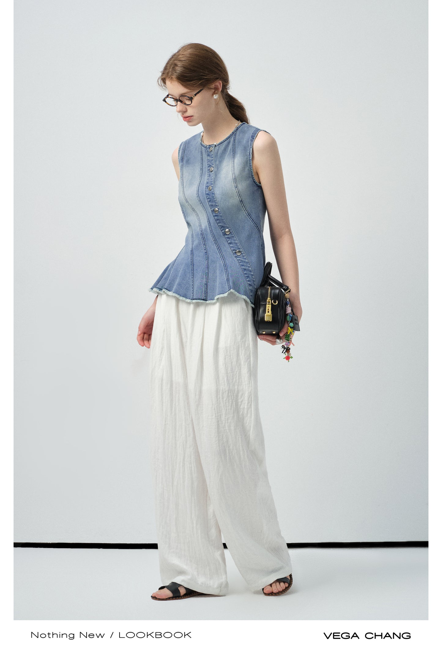 Crinkled High-Rise Relaxed Pants