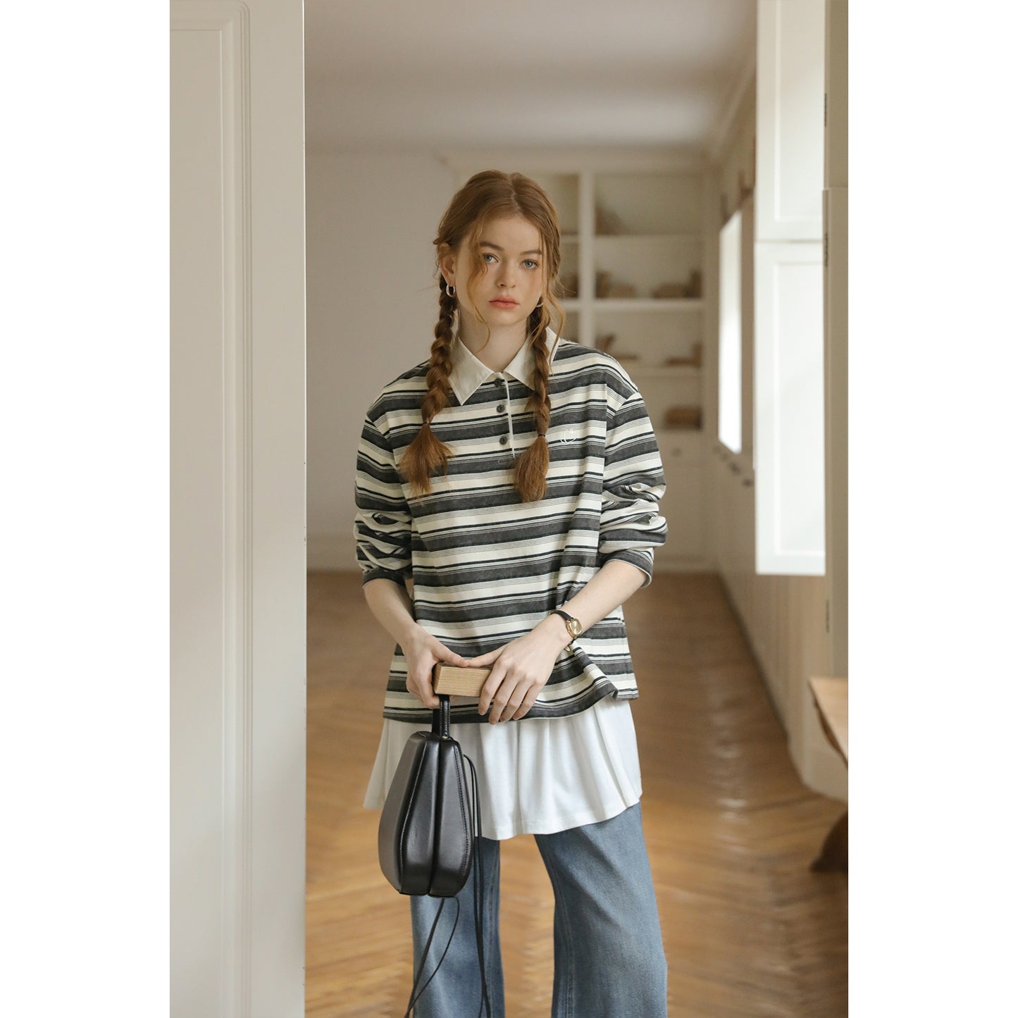 Relaxed Fit Striped Polo Shirt