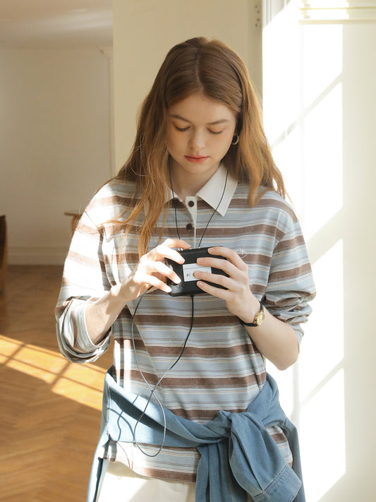Relaxed Fit Striped Polo Shirt