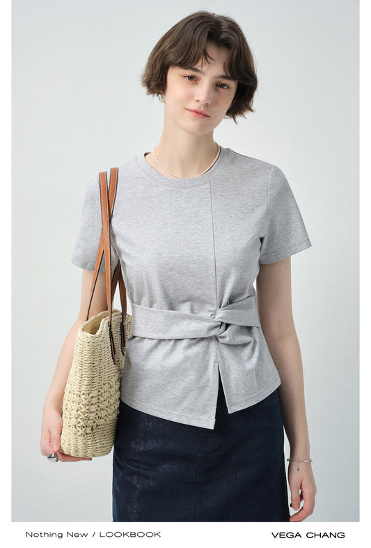 Twisted Knot T-Shirt In Sunscreen Ice-Tech Fabric