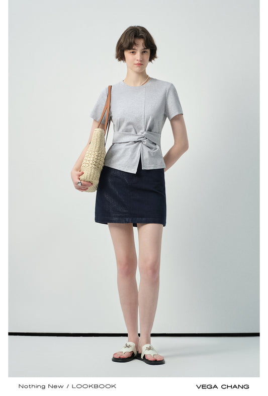 Twisted Knot T-Shirt In Sunscreen Ice-Tech Fabric